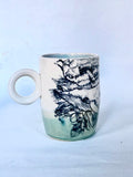 Oceans Bottom Whale and Floral Mug