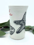 Small Sea Star, Clam Shell and Red Coral Tumbler