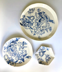 Nordic Blue Floral Plate