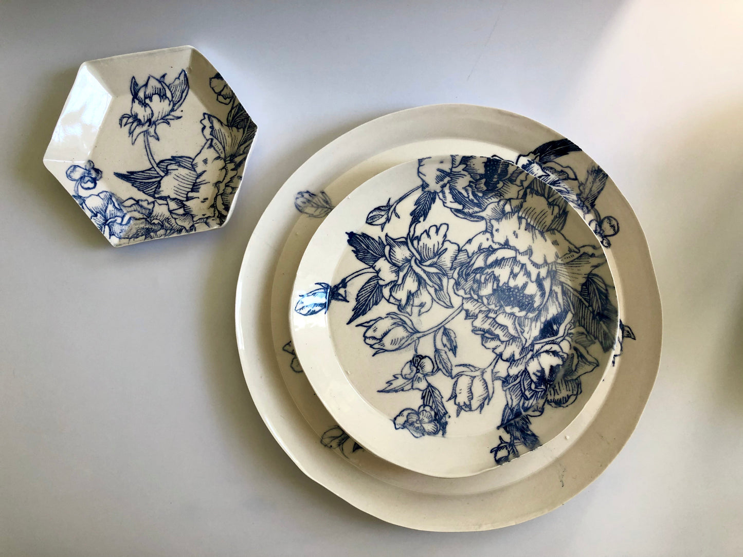 Nordic Blue Floral Plate