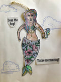 "You're Mermazing" Mermaid Color Me/ Cut-Out Greeting Card